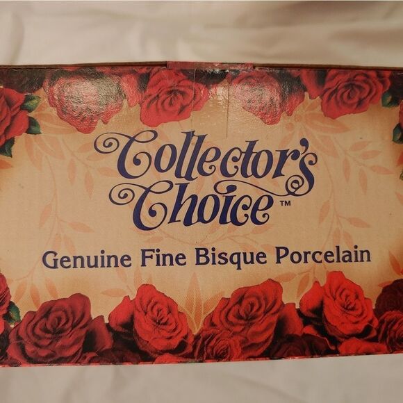 Collectors Choice VINTAGE Genuine Fine Bisque Porcelain Green Eyed Brunette Doll - Picture 7 of 12